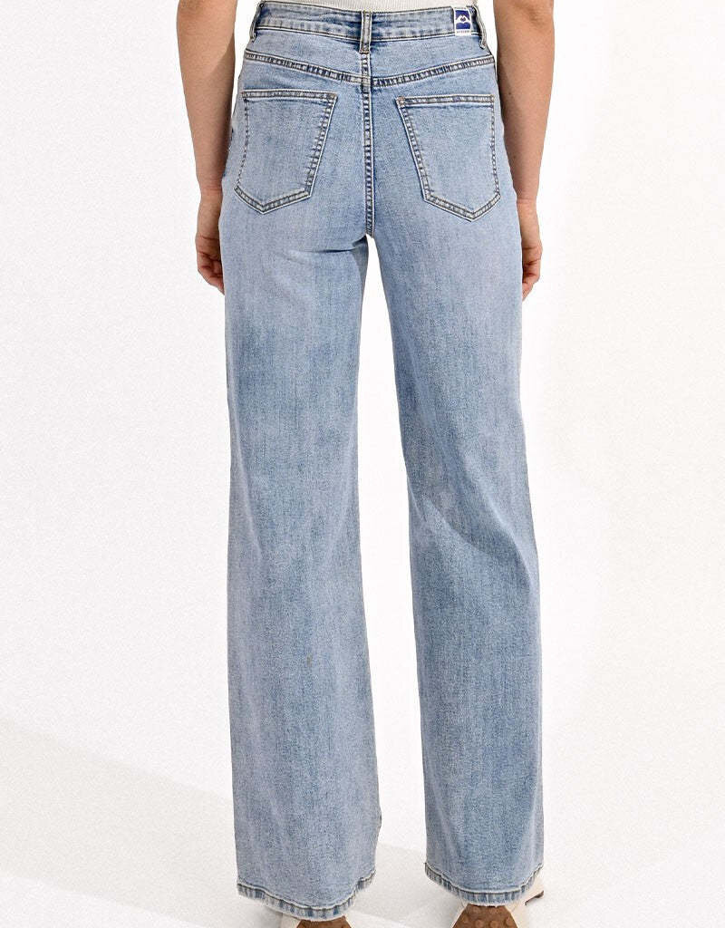 HIGH-WAISTED WIDE-LEG JEANS