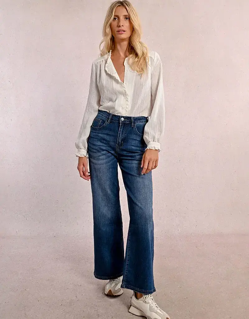 HIGH-WAISTED WIDE-LEG JEANS