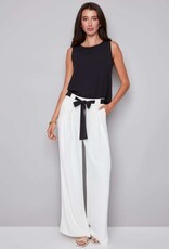 fiona vegan silk belted wide leg pant