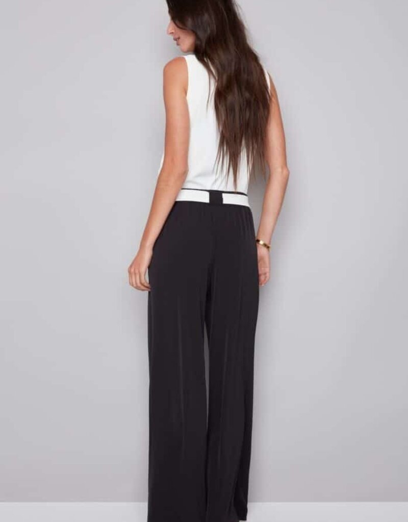 fiona vegan silk belted wide leg pant