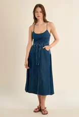 Corset back denim dress