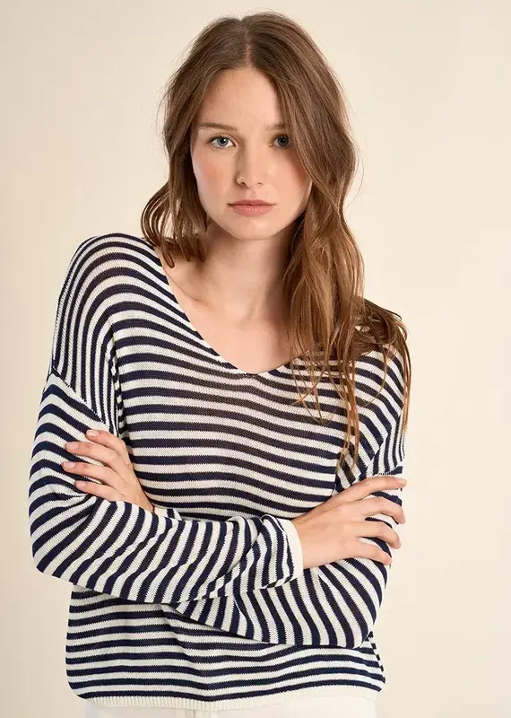 Stripe knit sweater
