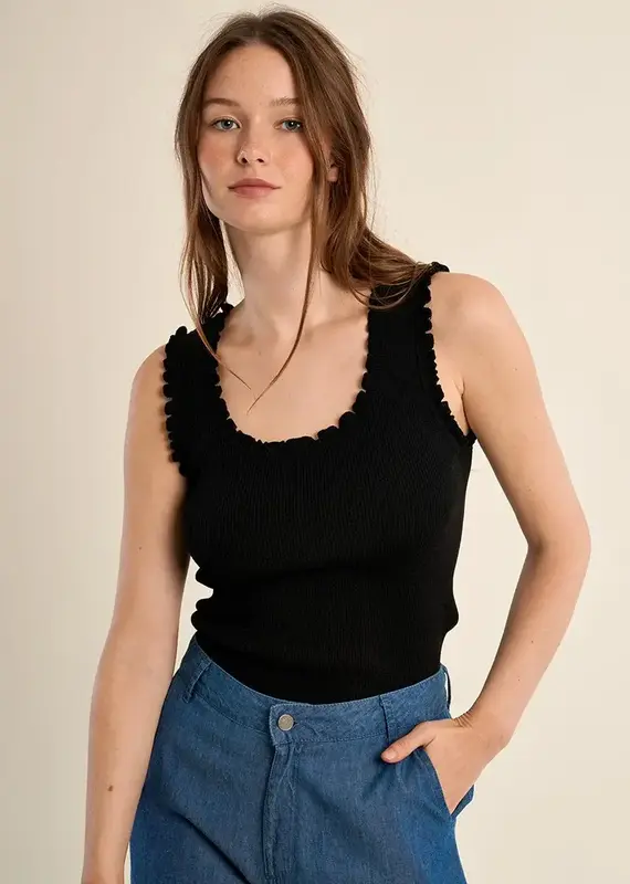 Ruffle knit tank