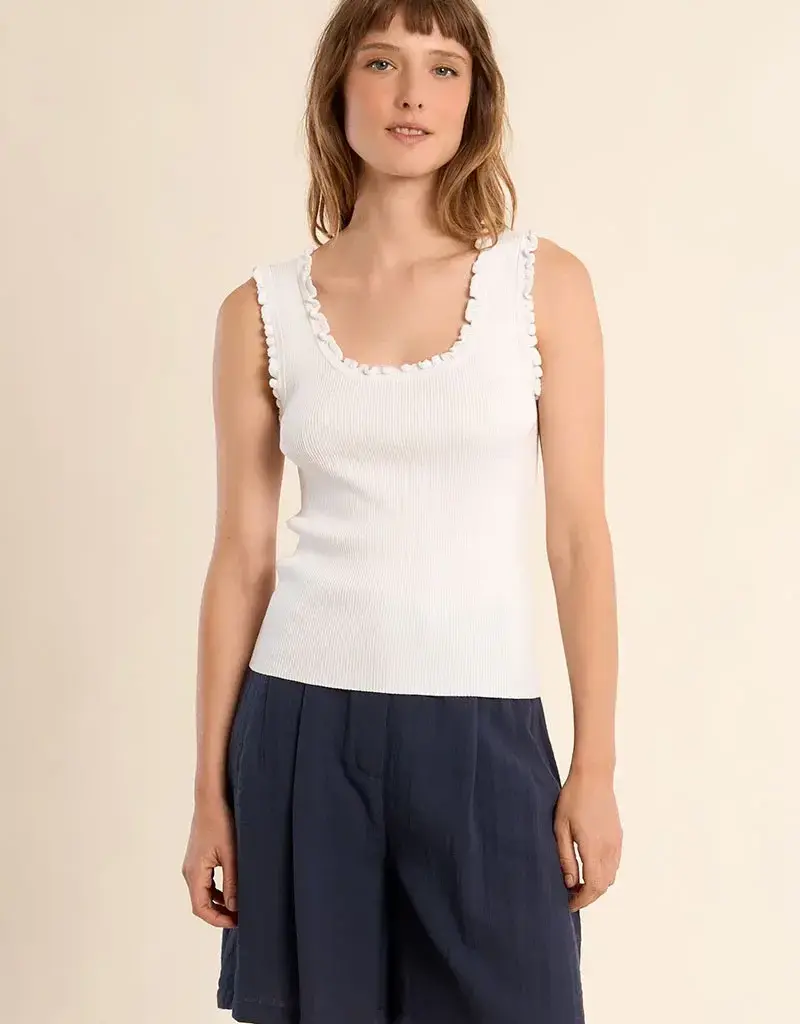 Ruffle knit tank