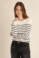 Stripe knit cardi