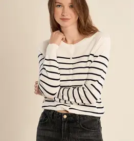 Stripe knit cardi