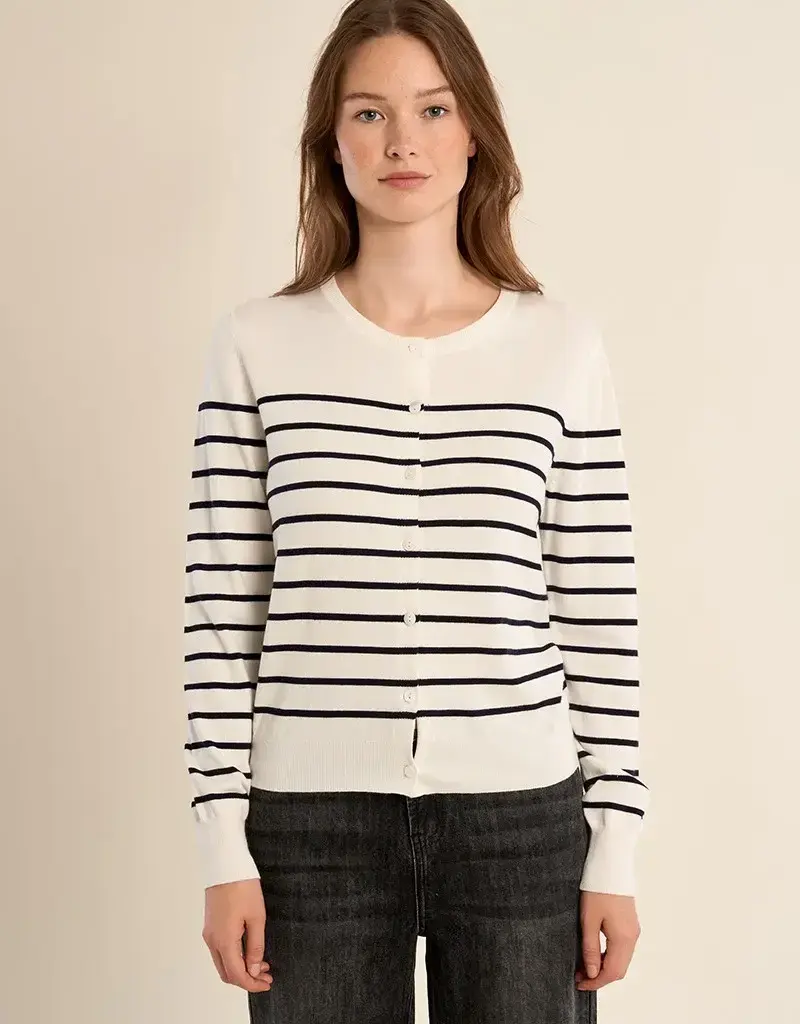Stripe knit cardi