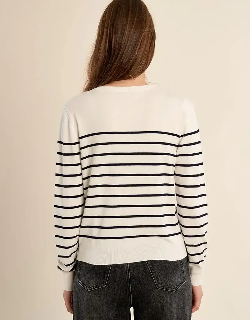 Stripe knit cardi