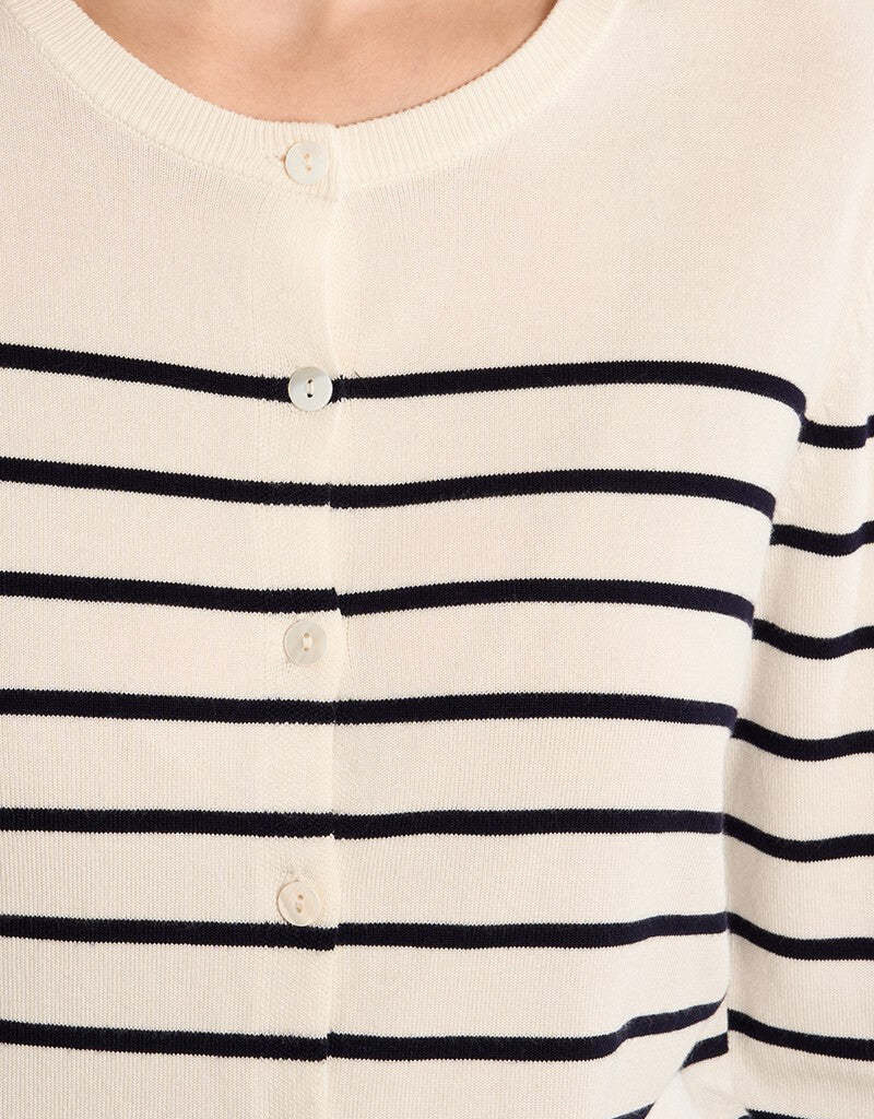 Stripe knit cardi