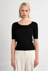 Keyhole back knit top s/s