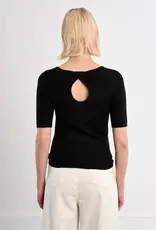 Keyhole back knit top s/s