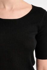 Keyhole back knit top s/s