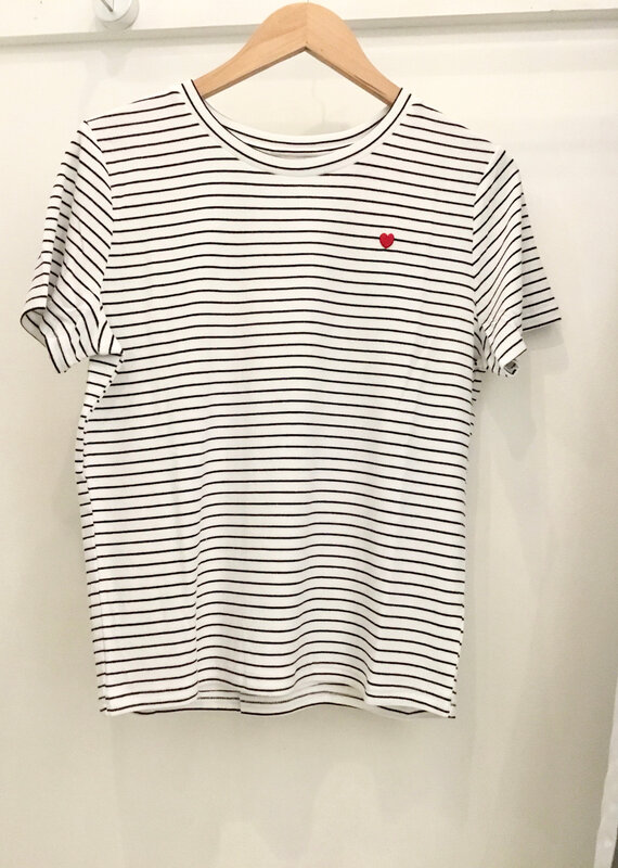 Stripe heart top