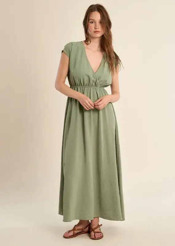 Summer v back tie dress