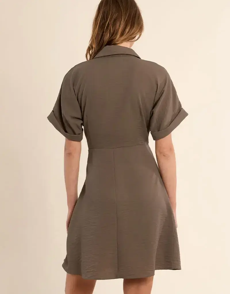 Tie front shirt dress
