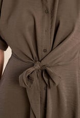 Tie front shirt dress
