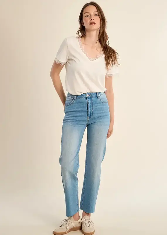 Straight denim jeans