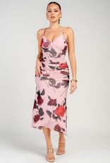 Floral dress w/mesh overlay
