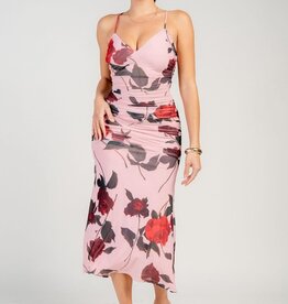 Floral dress w/mesh overlay
