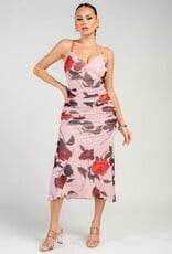 Floral dress w/mesh overlay