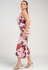 Floral dress w/mesh overlay