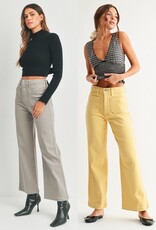 Patch pocket wide leg