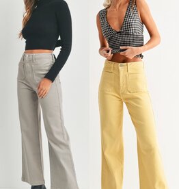 Patch pocket wide leg