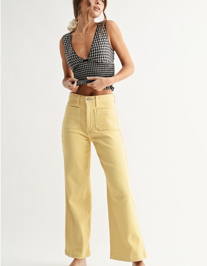 Patch pocket wide leg