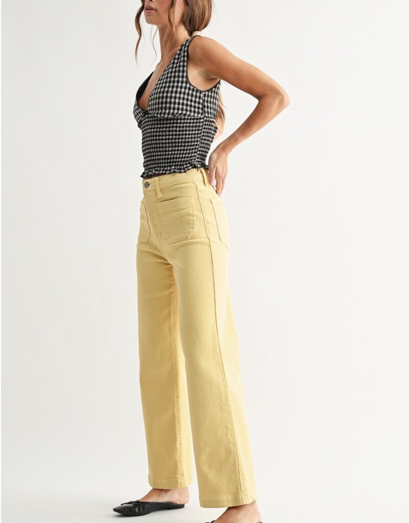 Patch pocket wide leg