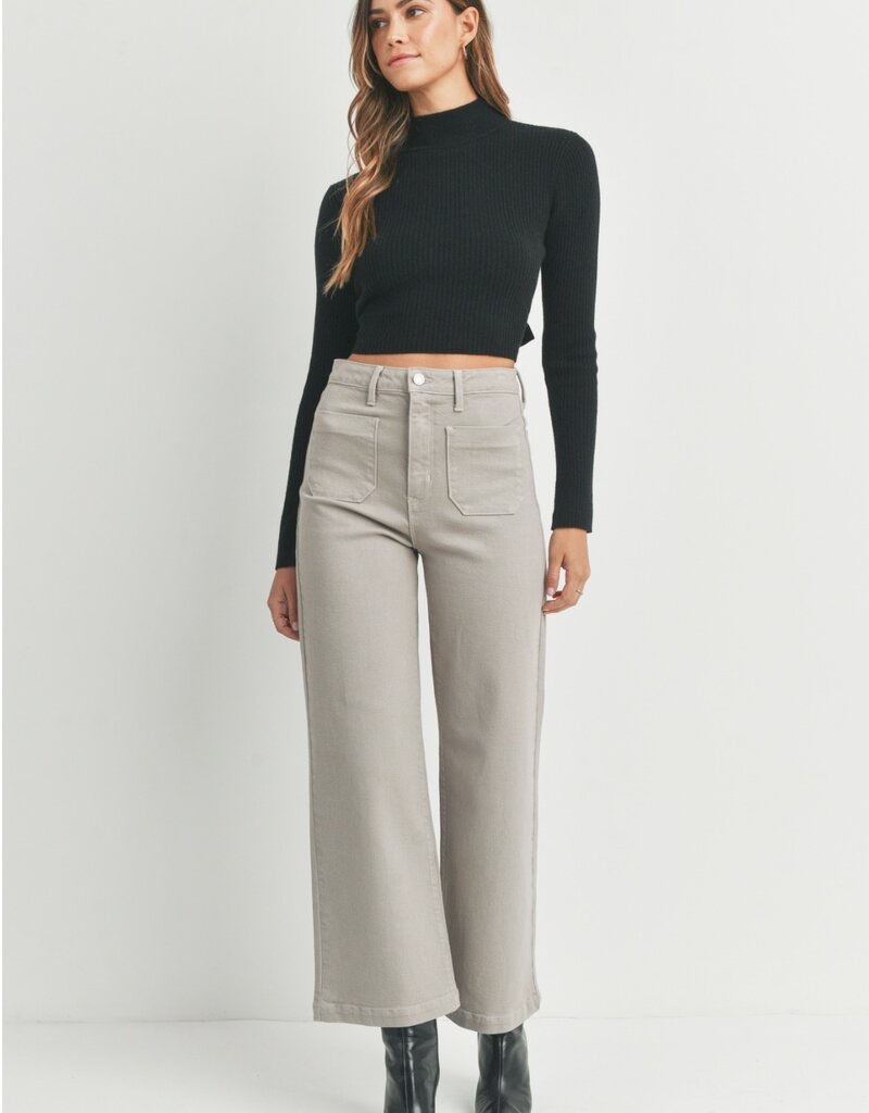 Patch pocket wide leg