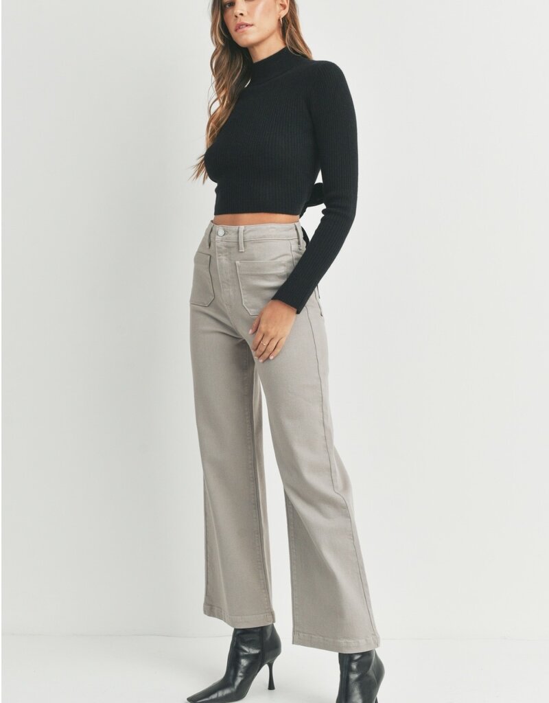 Patch pocket wide leg