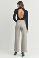 Patch pocket wide leg