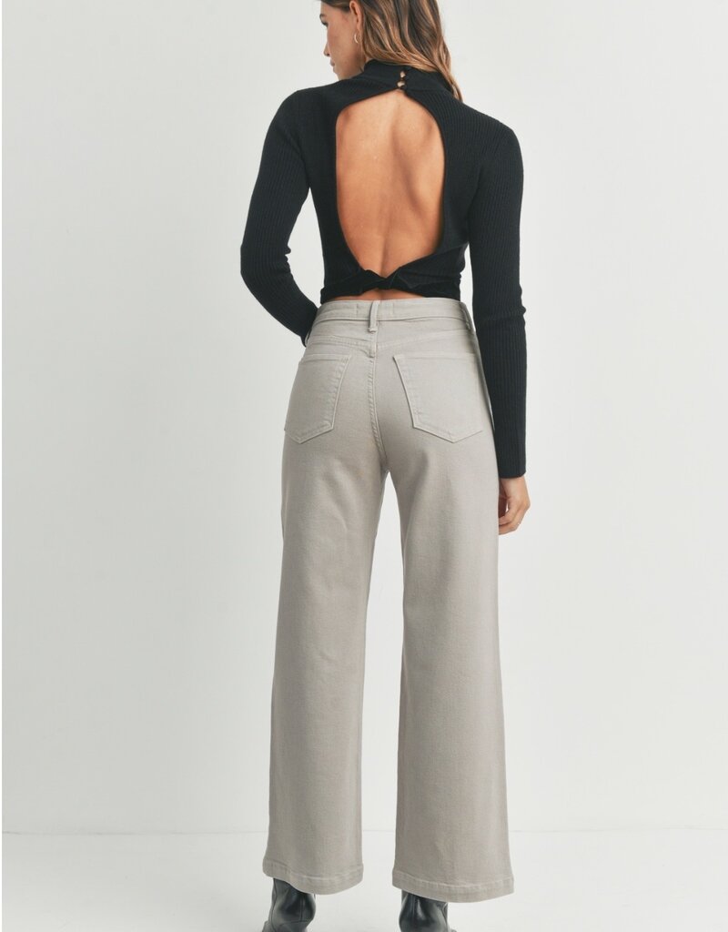 Patch pocket wide leg