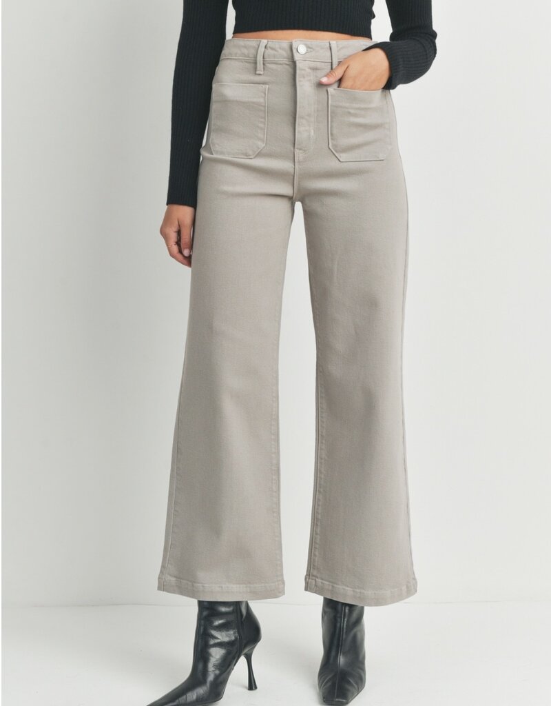 Patch pocket wide leg