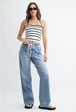 Longer length pull on drawstring