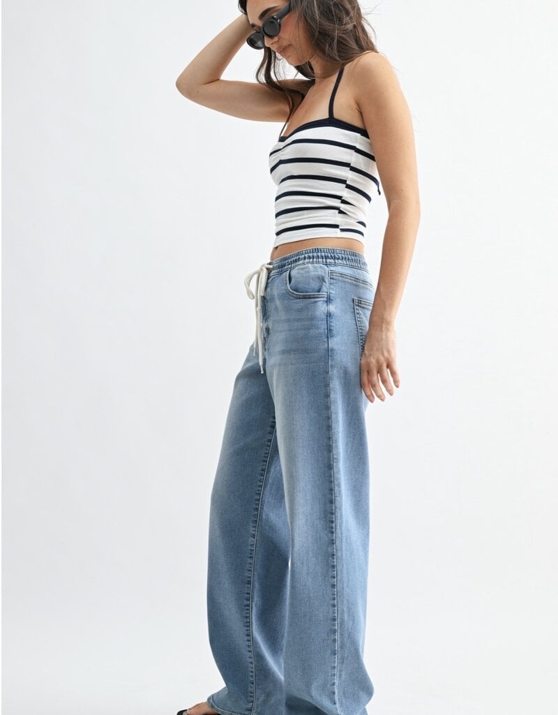 Longer length pull on drawstring