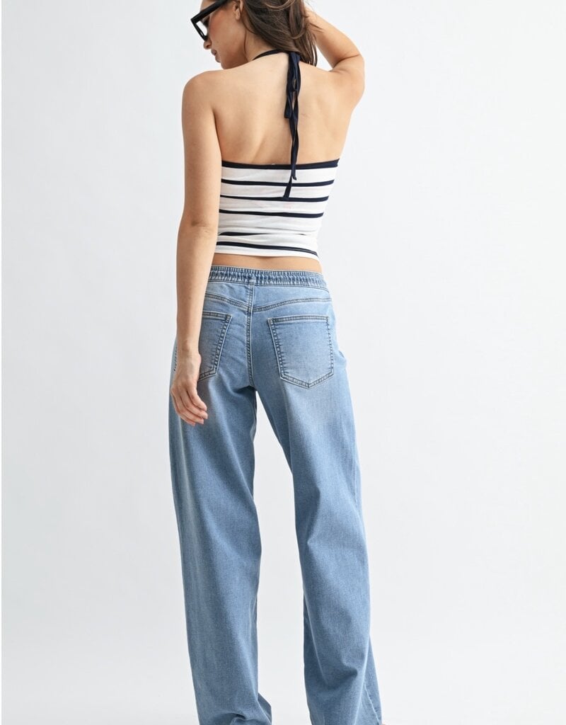 Longer length pull on drawstring