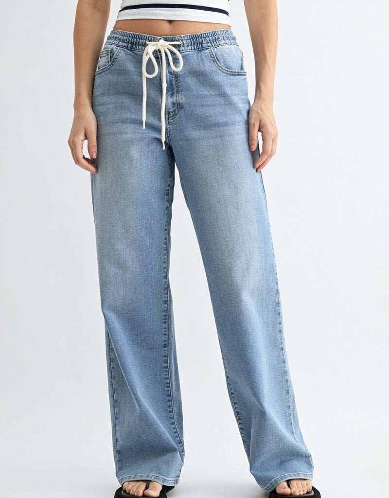 Longer length pull on drawstring