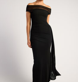 Sheer midi dr w/sash