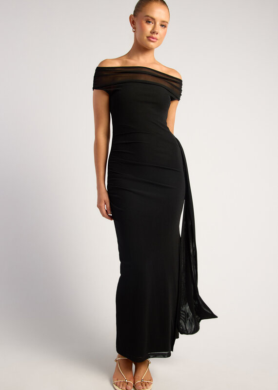 Sheer midi dr w/sash