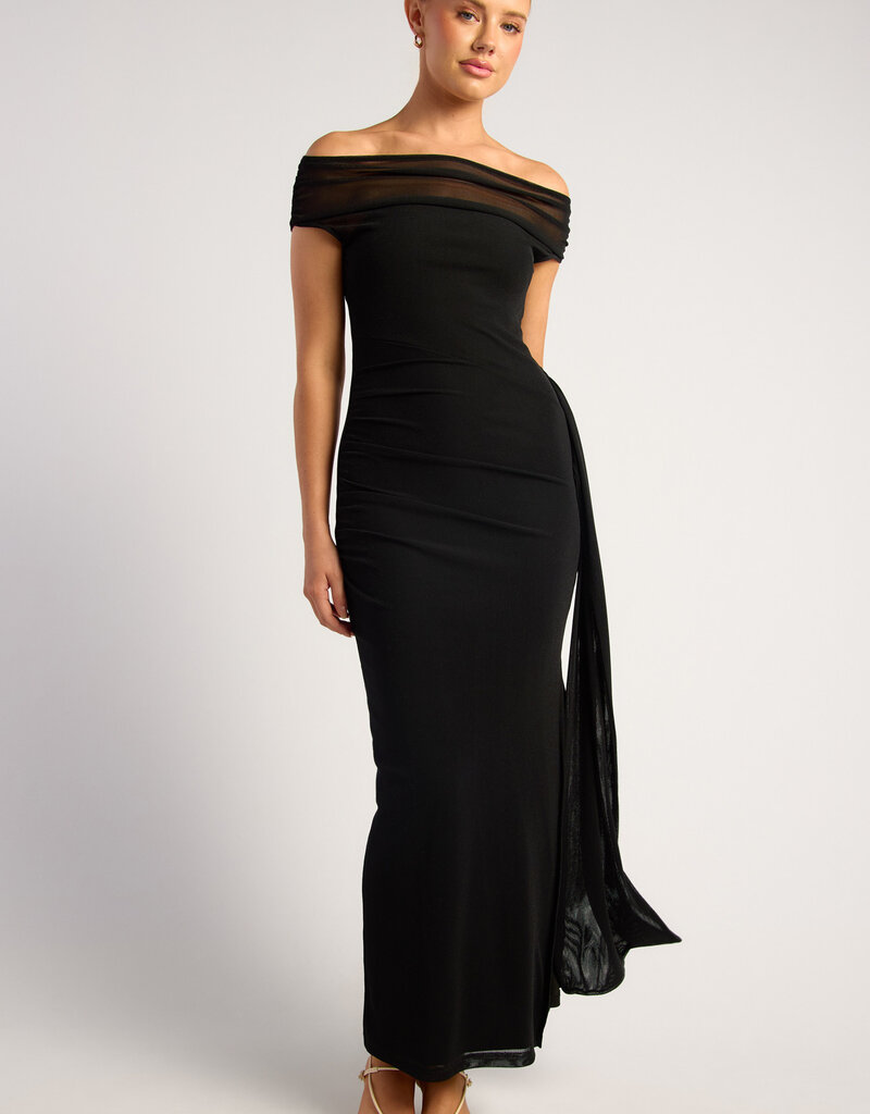 Sheer midi dr w/sash