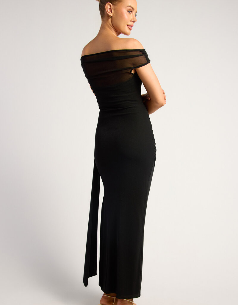 Sheer midi dr w/sash