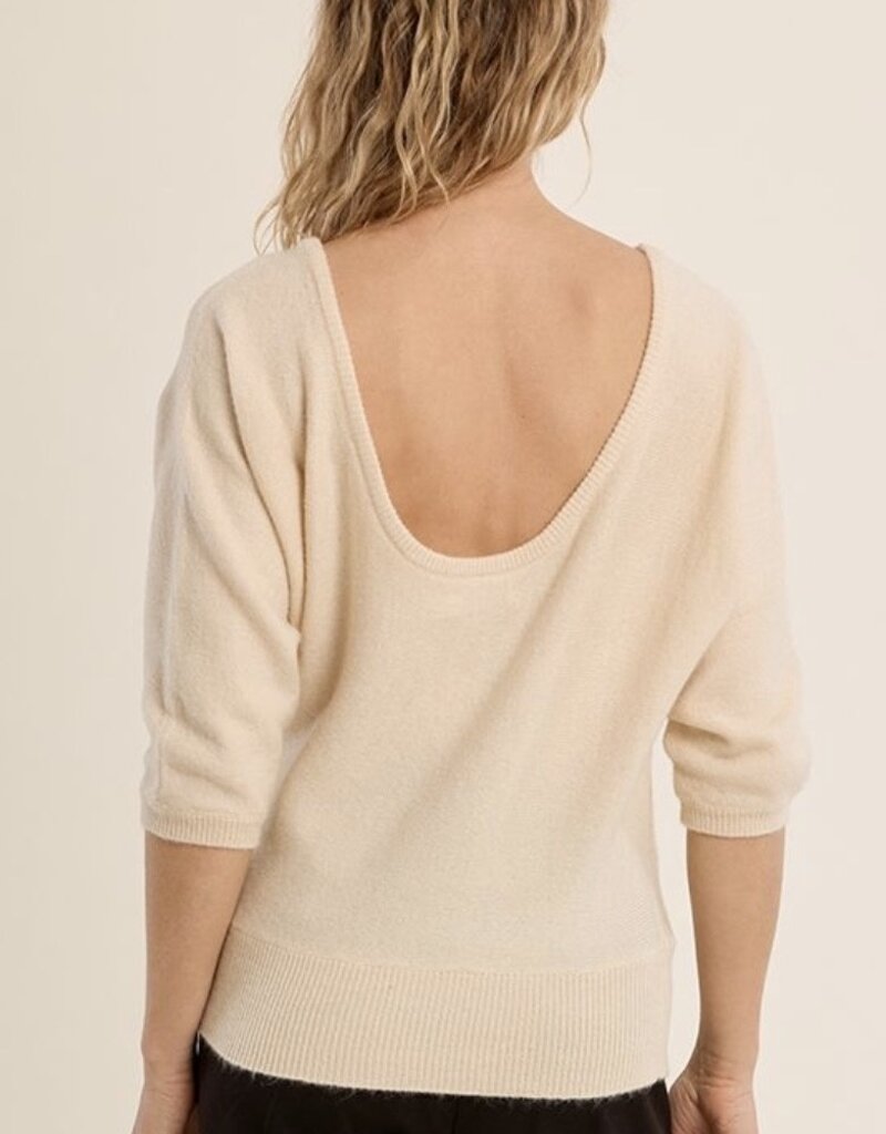 Scoop back sweater