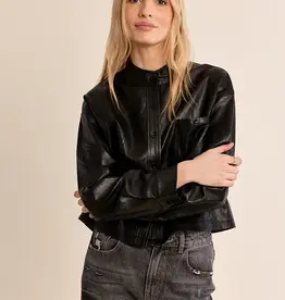 Faux leather shirt