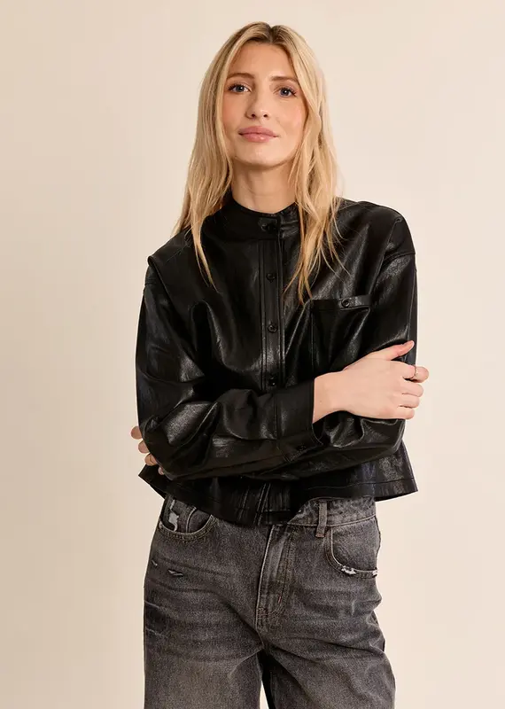 Faux leather shirt