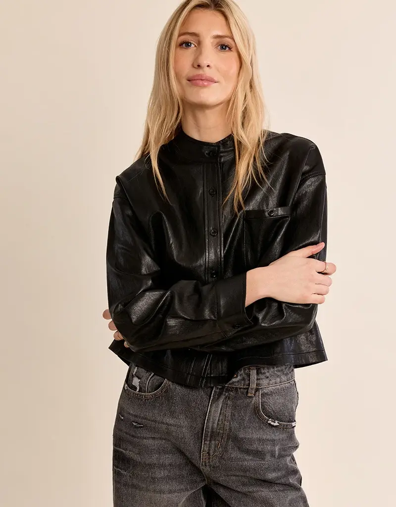 Faux leather shirt