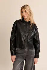 Faux leather shirt