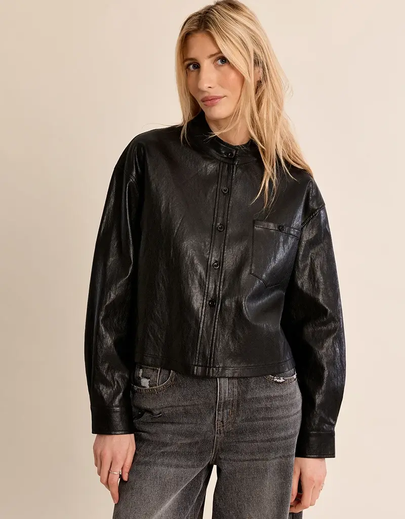 Faux leather shirt