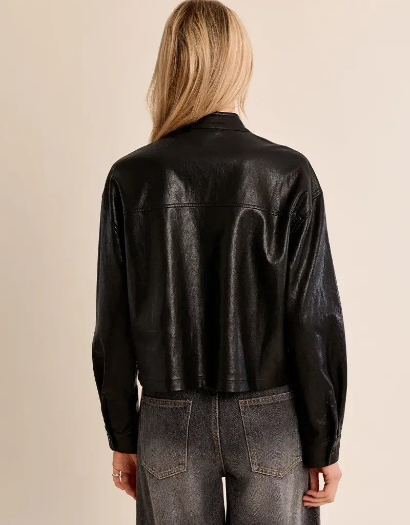 Faux leather shirt