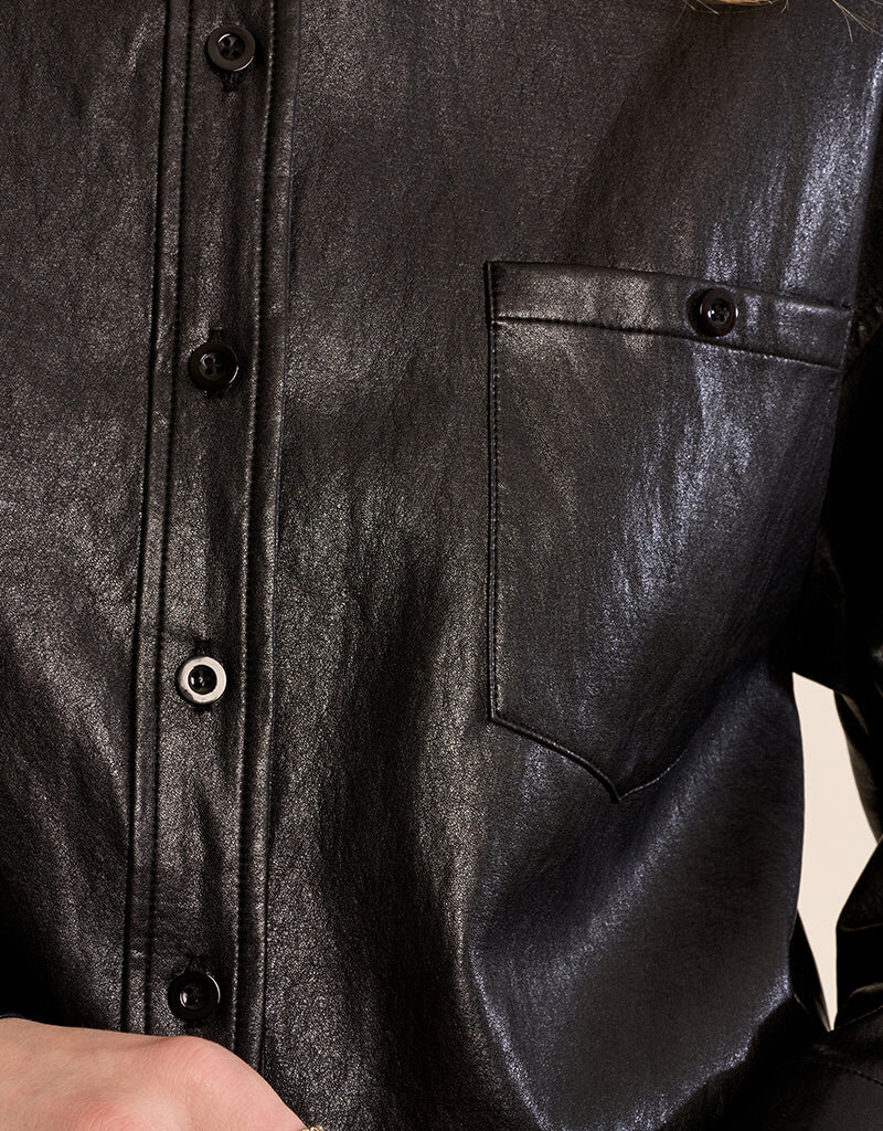 Faux leather shirt